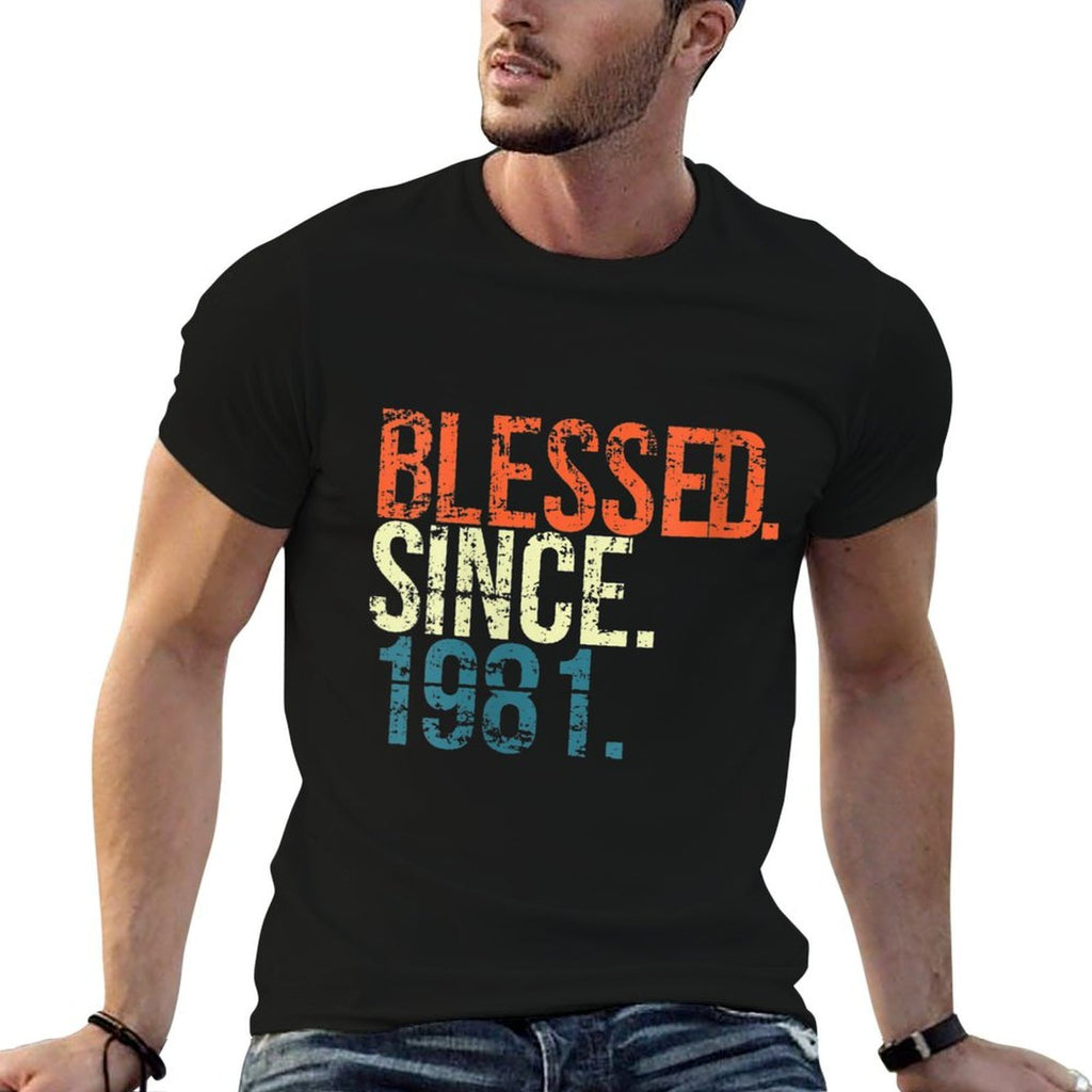 Womens Blessed Since 1981 40th Birthday Gifts Vintage  Eco-friendly Material T-Shirt