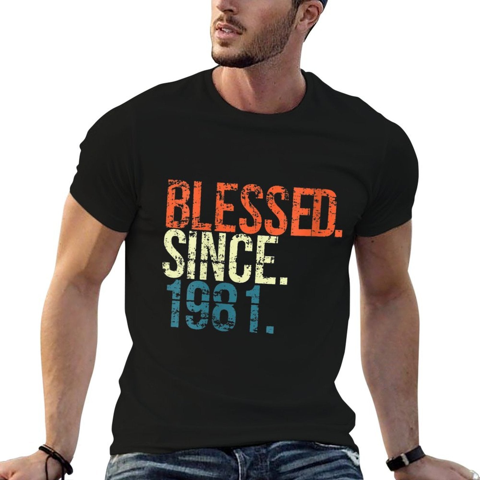 Womens Blessed Since 1981 40th Birthday Gifts Vintage  Eco-friendly Material T-Shirt