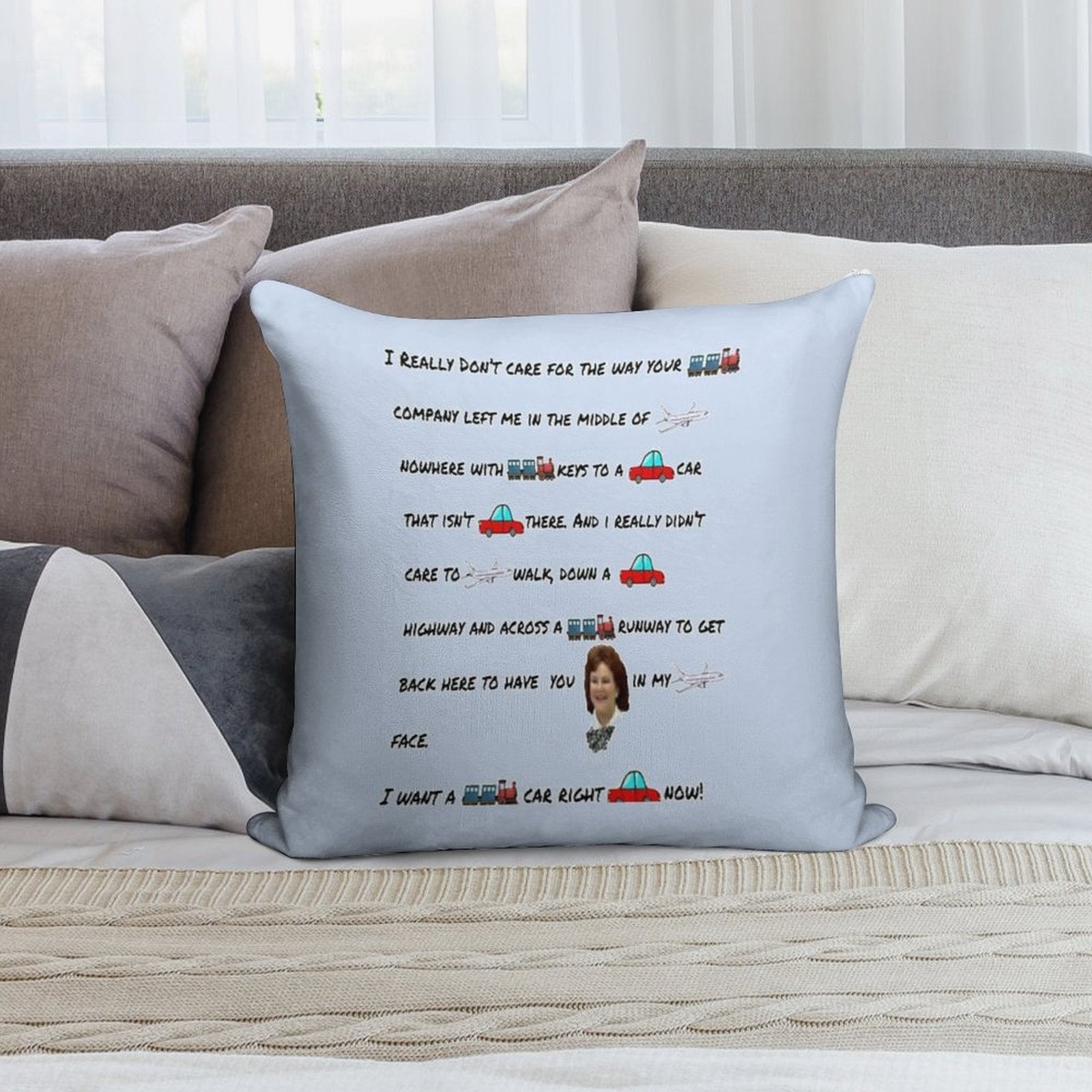 Planes, Trains And Some Automobiles Soft High-Density Material Throw Pillow