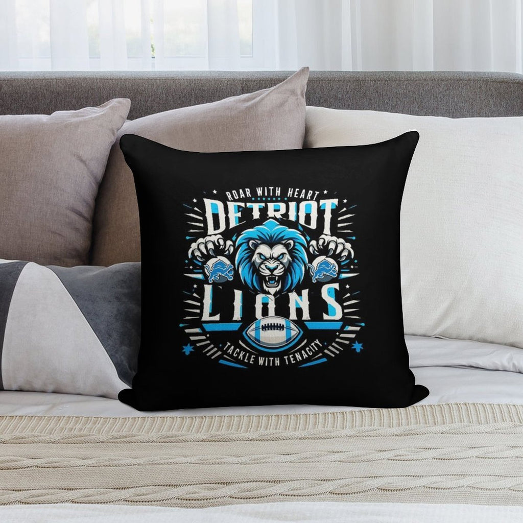 Roar With Heart Detroit Lions Graphic Soft Washable Throw Pillow