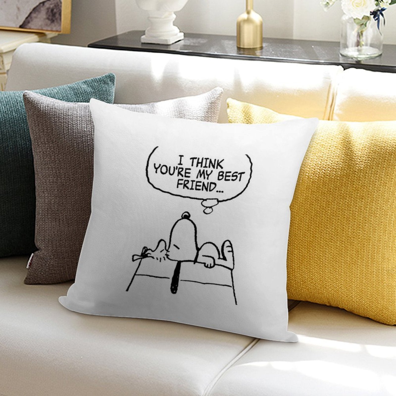 Snoopy X Woodstock X Fall Out Boy The Kids Aren't Alright Soft Easy Maintenance Throw Pillow
