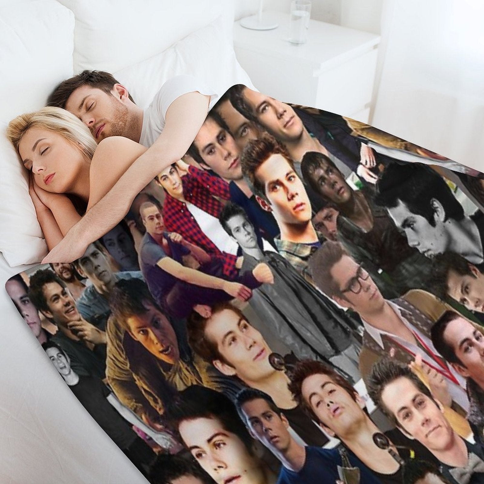 Dylan O'Brien Abstract Seamless Collage Pattern Wrinkle-free Throw Blanket