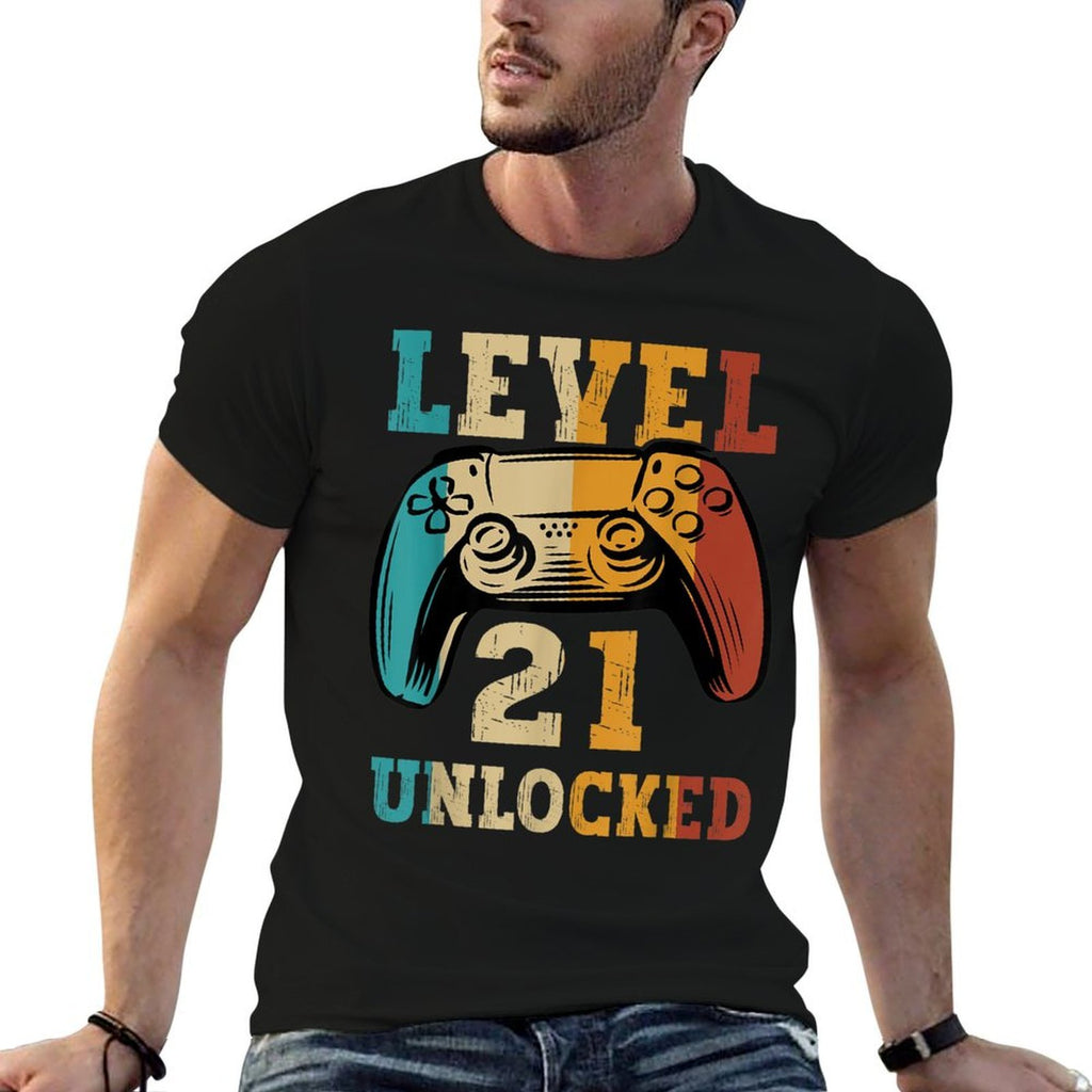 Level 21 Unlocked Video Gamer 21 Years Old 21st Birthday  Vintage-inspired T-Shirt