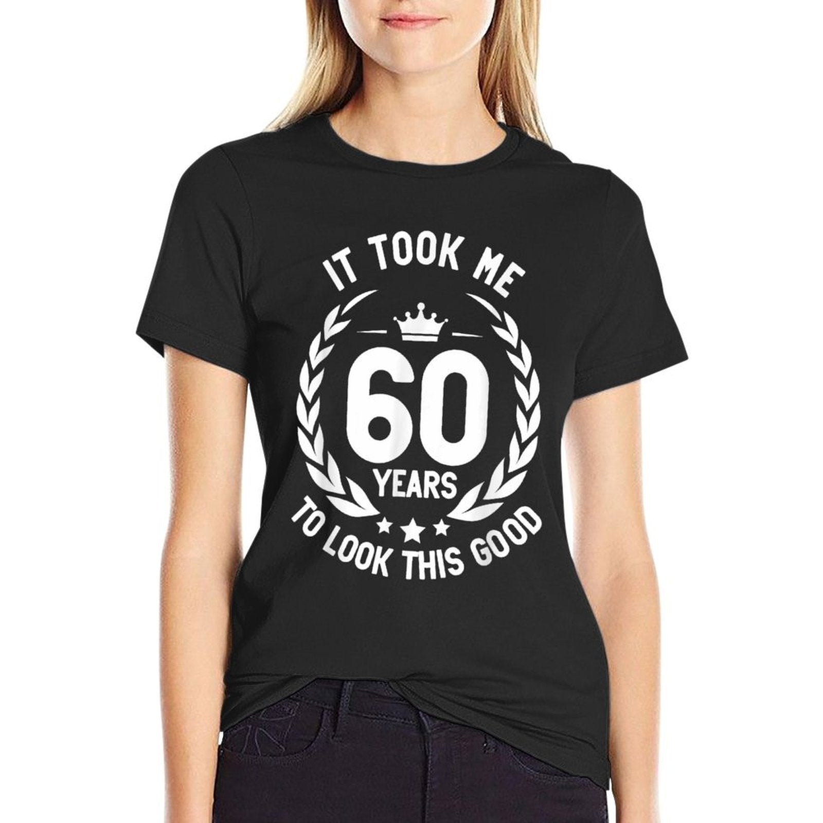 It Took Me 60 Years To Look This Good  60th Birthday  Ribbed Collar T-Shirt