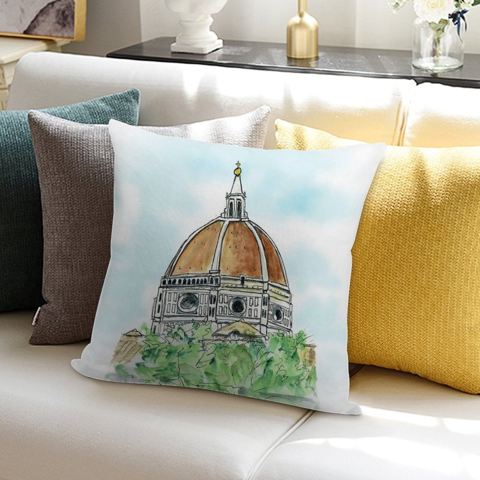 Florence Duomo Soft Decorative Cover Throw Pillow