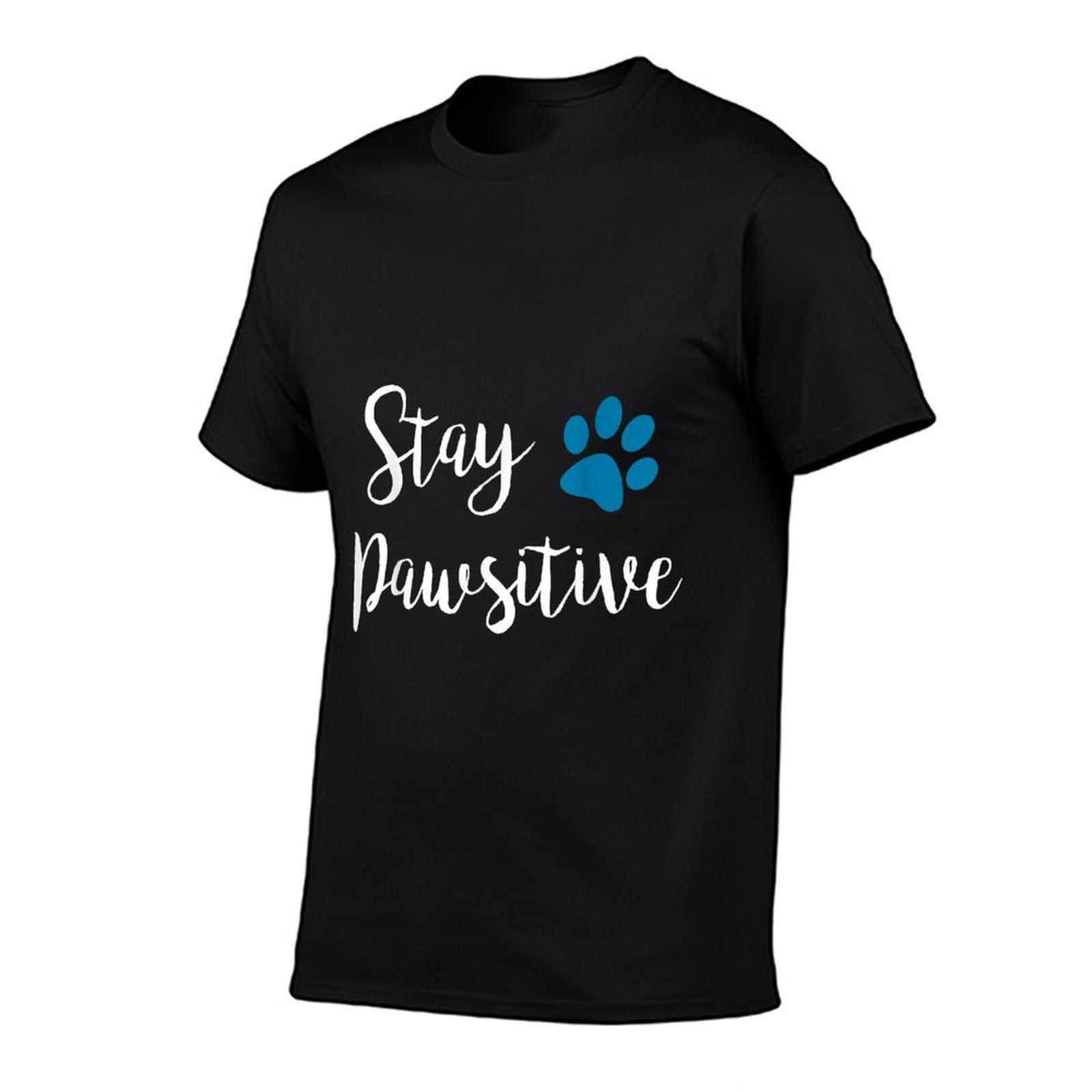 Stay Pawsitive Cute Kitty Puppy Paw Pet Cat Owner Dog Lover  Oversized Silhouette T-Shirt