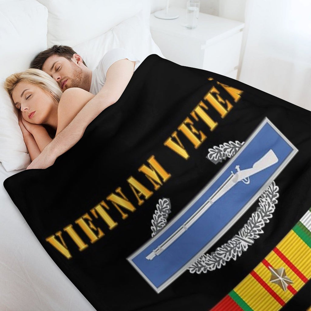 Army - Vietnam Veteran - Cbt Infantryman W CIB VN SVC Eco-conscious Throw Blanket