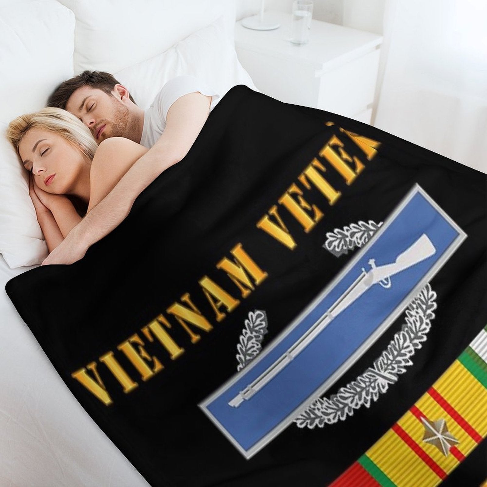 Army - Vietnam Veteran - Cbt Infantryman W CIB VN SVC Eco-conscious Throw Blanket