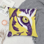 Purple And Gold Watercolor Tiger Artwork Soft Ultra-Soft Texture Throw Pillow