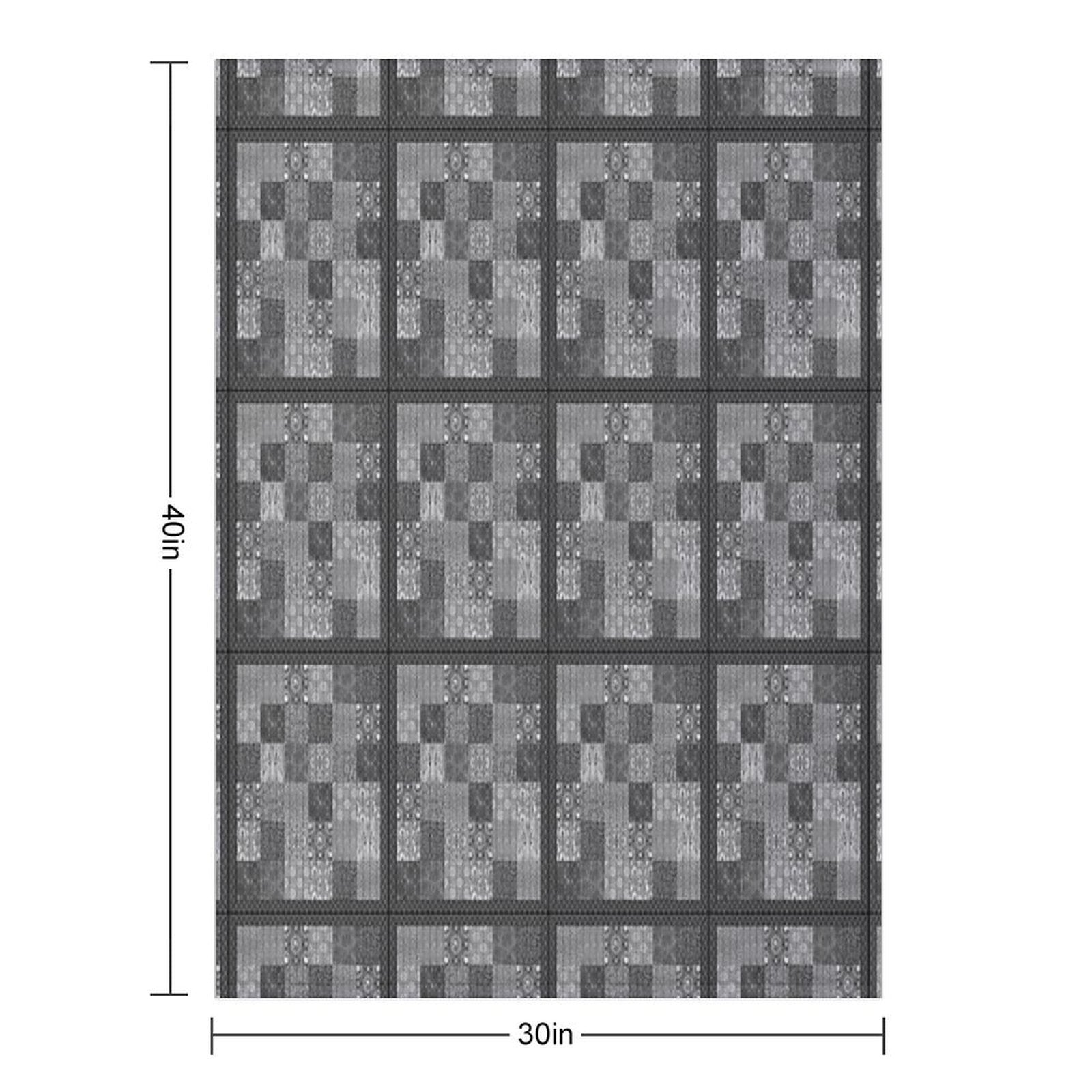Bohemian Quilt C Plush Throw Blanket