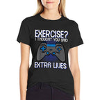 Gamer Exercise Thought Extra Lives Funny Gaming Men Boys Kid  Breathable T-Shirt