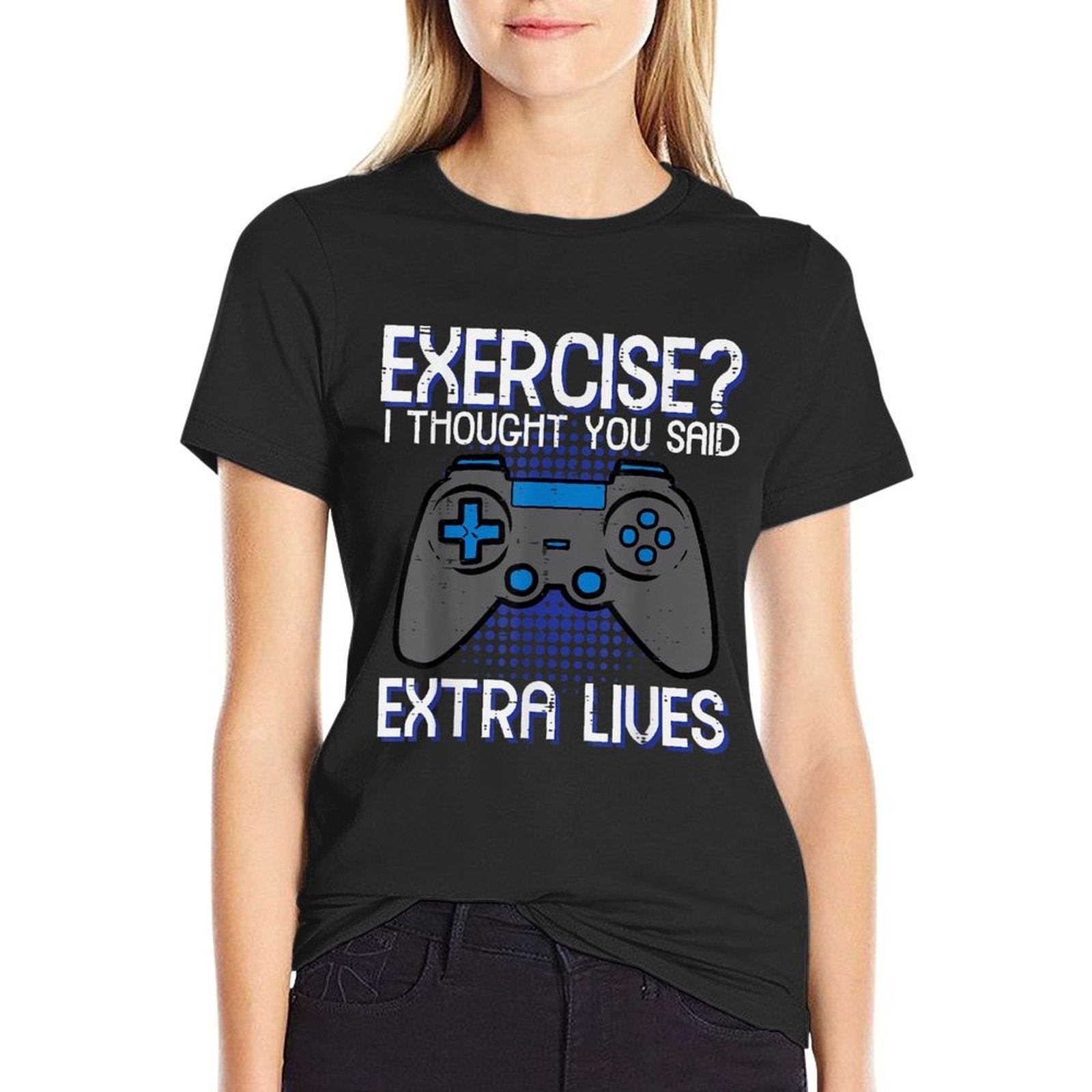 Gamer Exercise Thought Extra Lives Funny Gaming Men Boys Kid  Breathable T-Shirt