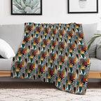 Textile Collage of Wild Prints Durable Throw Blanket