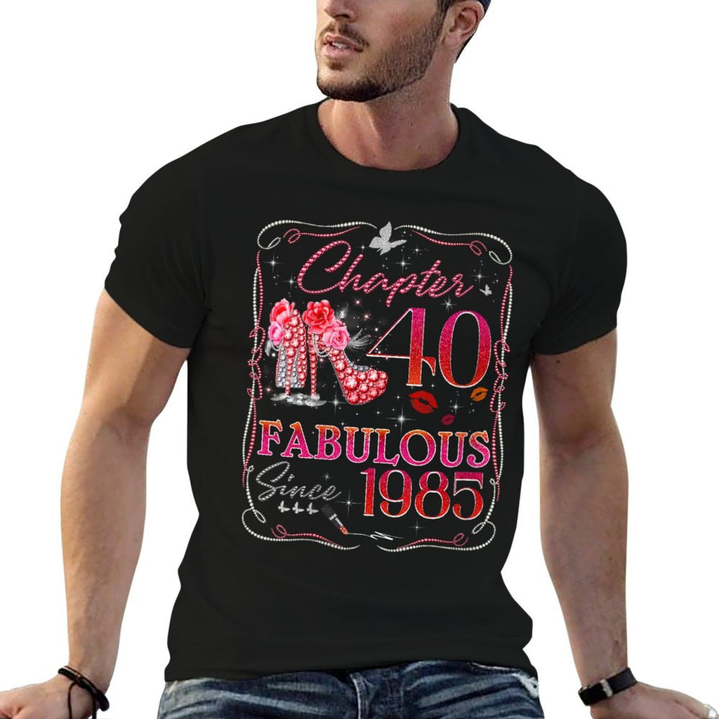 Womens Chapter 40 Fabulous Since 1985 40th Diamond Birthday Queen  Lightweight T-Shirt