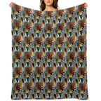 Textile Collage of Wild Prints Durable Throw Blanket