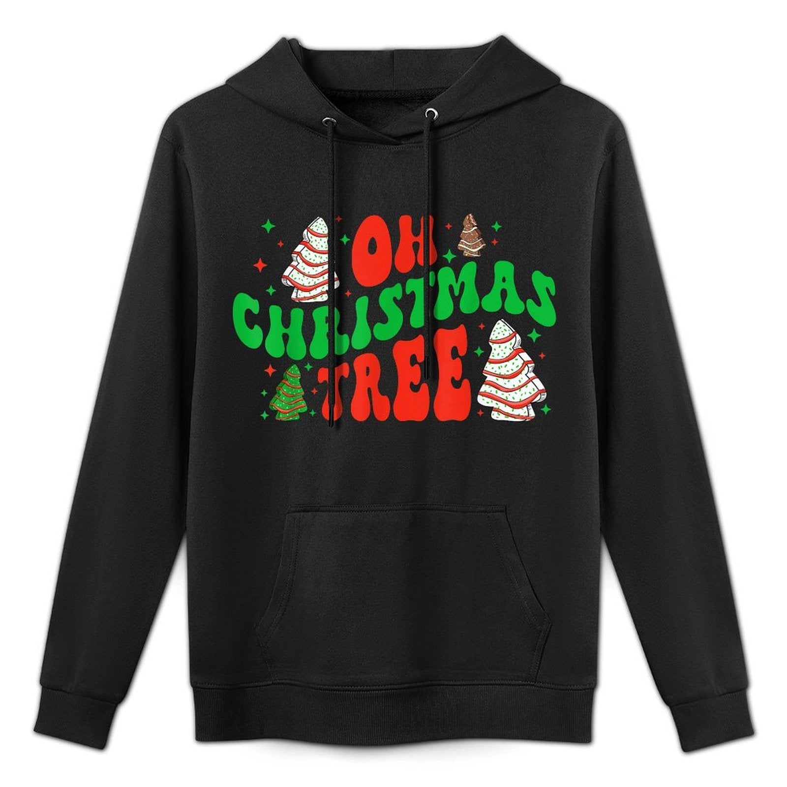 Oh Christmas Tree Xmas Snack Cake Family Pajama Matching Kangaroo Pocket Hoodie