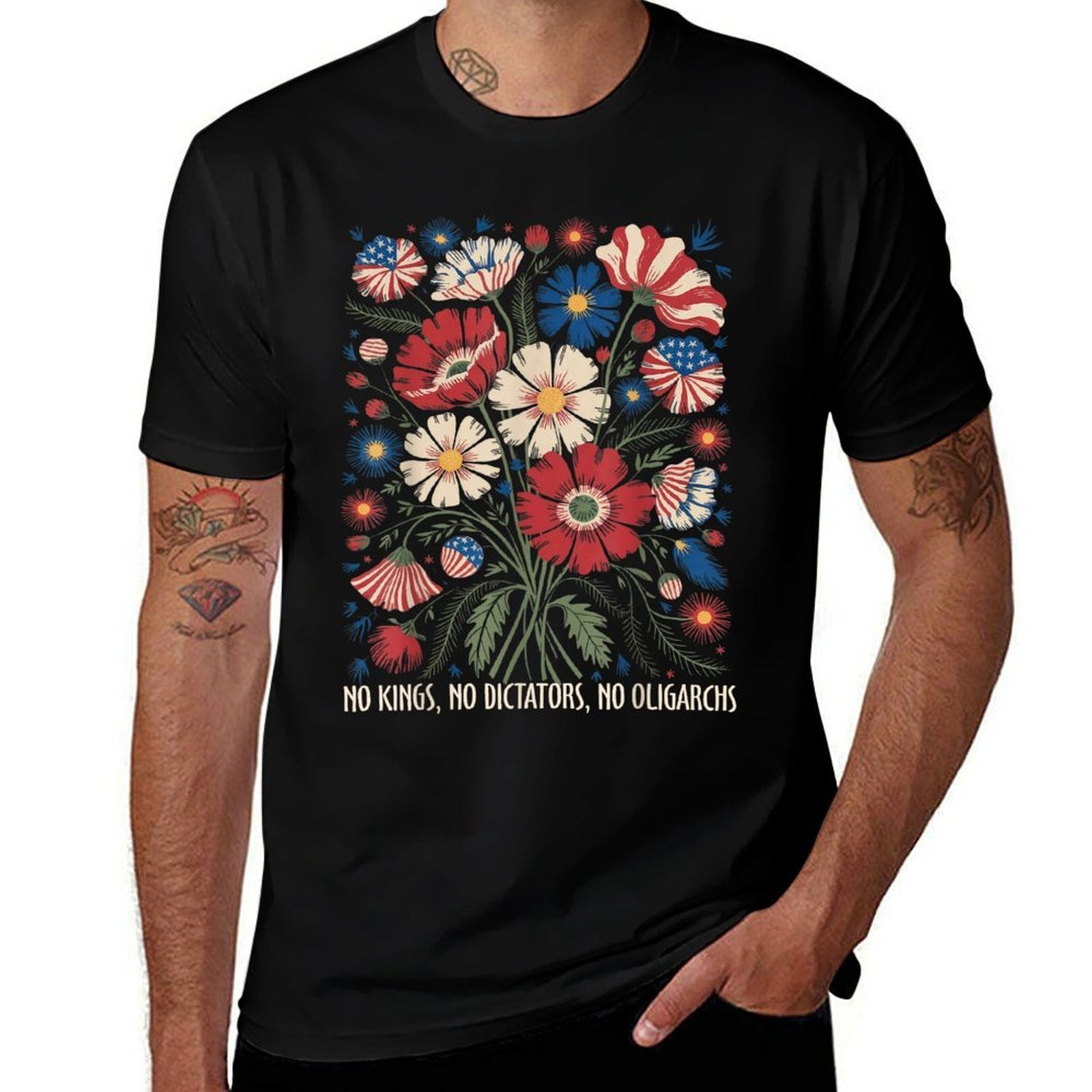 No Kings No Dictators No Oligarchs In America Funny  Breathable T-Shirt