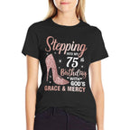 Stepping Into My 75th Birthday Women 75 Year Old Bday  Vintage-inspired T-Shirt