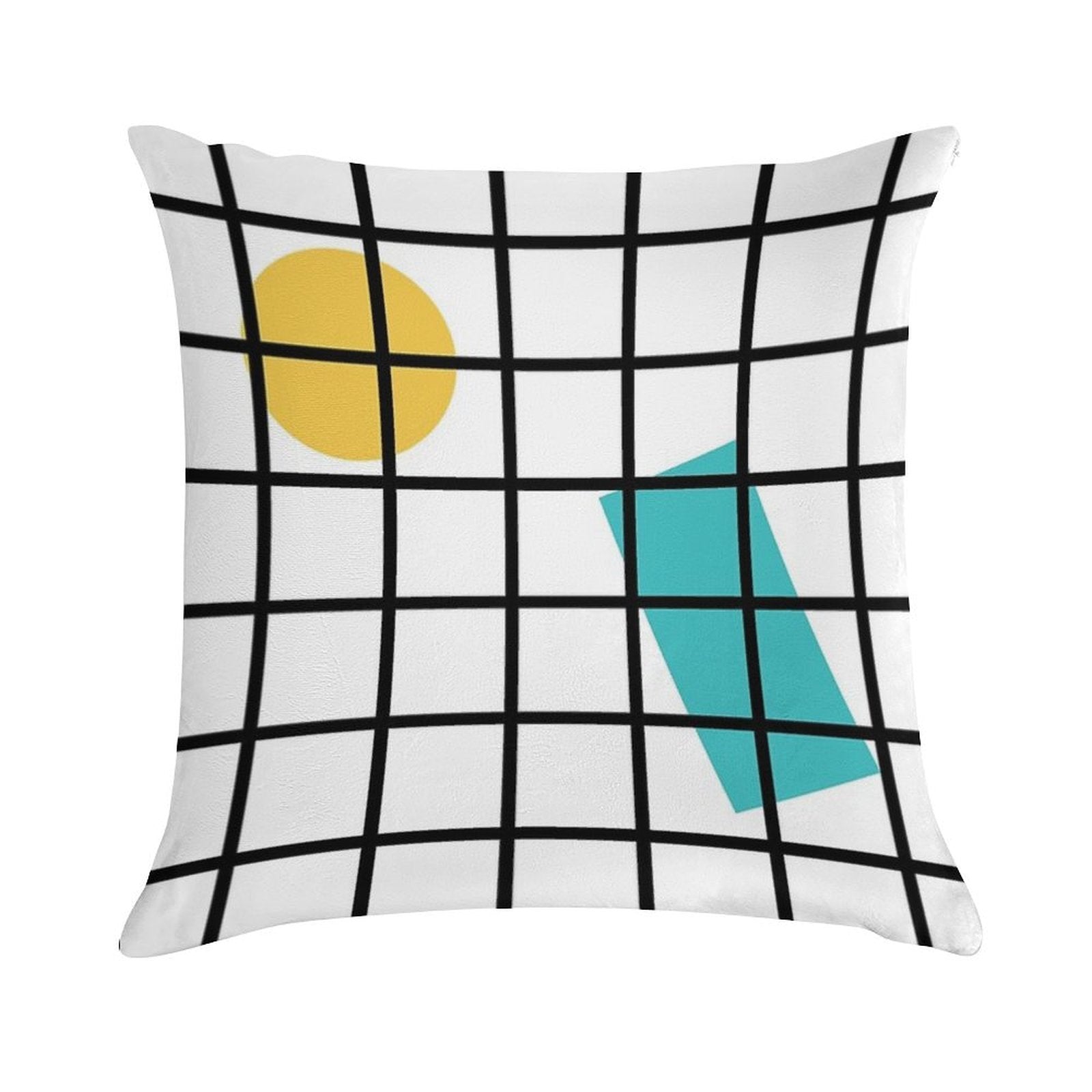 Cute Memphis Grid Soft Reinforced Edging Throw Pillow