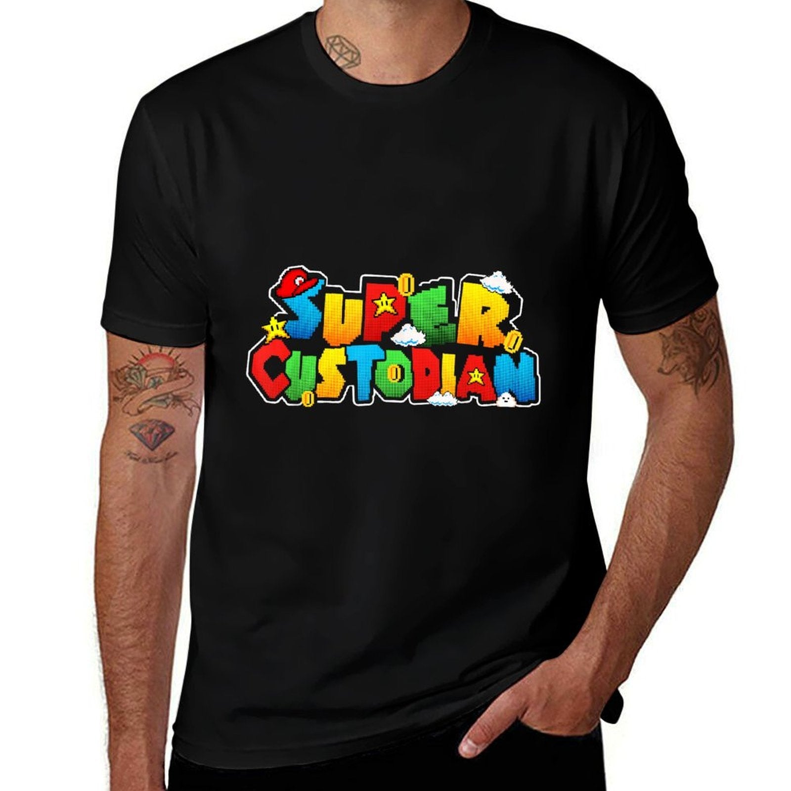 Super Custodian Retro Colorful For Men Women  Odor-resistant T-Shirt