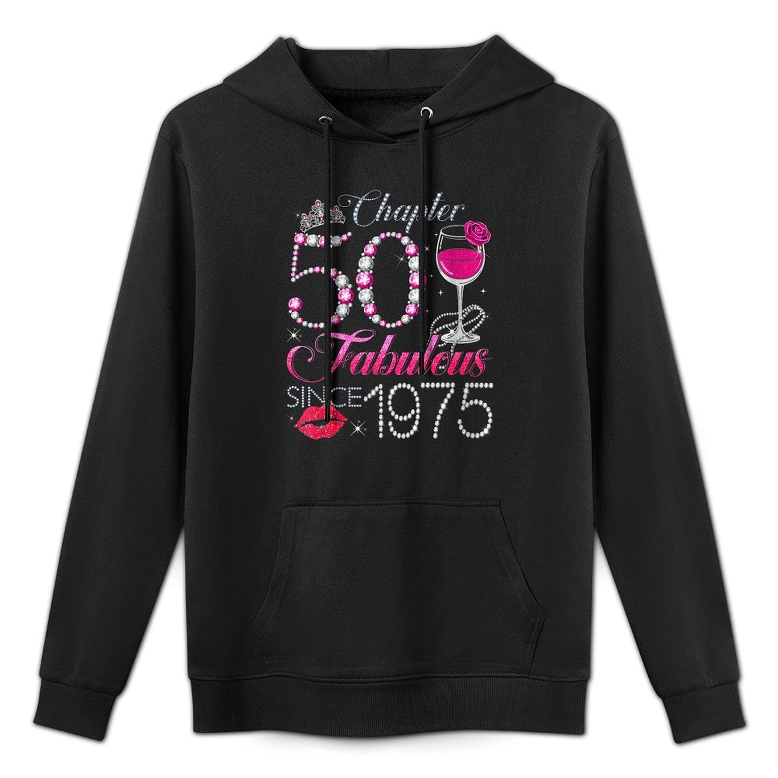 Womens Chapter 50 Fabulous Since 1975 50th Birthday Queen Diamond Unisex Design Hoodie