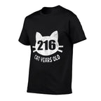 216 Cat Years Old Apparel 50th Birthday Gift For Cat Lovers Comfortable T-Shirt