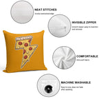 Thunder Cheesy Pizza Soft Durable Construction Throw Pillow