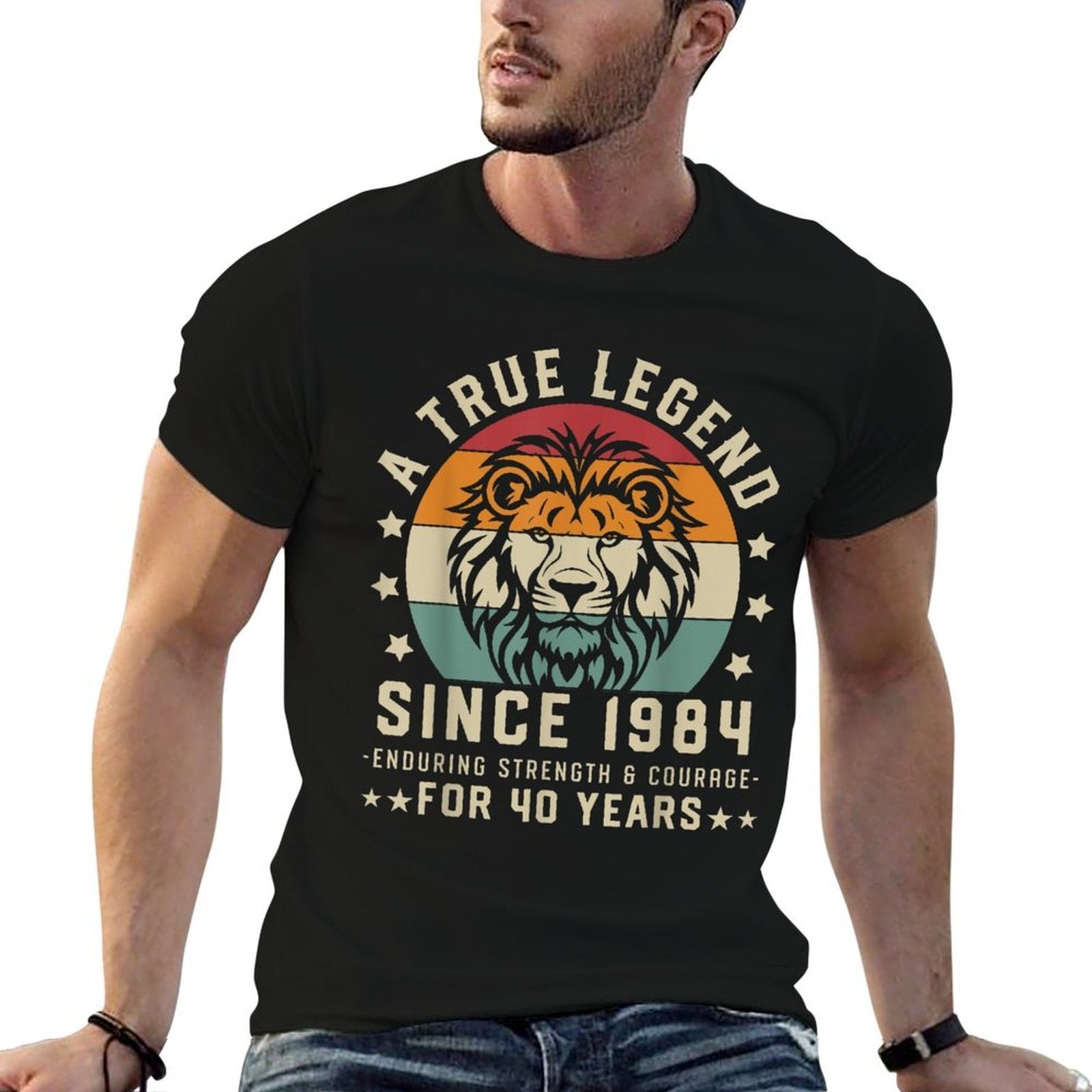 A True Legend Since 1984 40th Birthday for Him Lion  Tagless Design T-Shirt