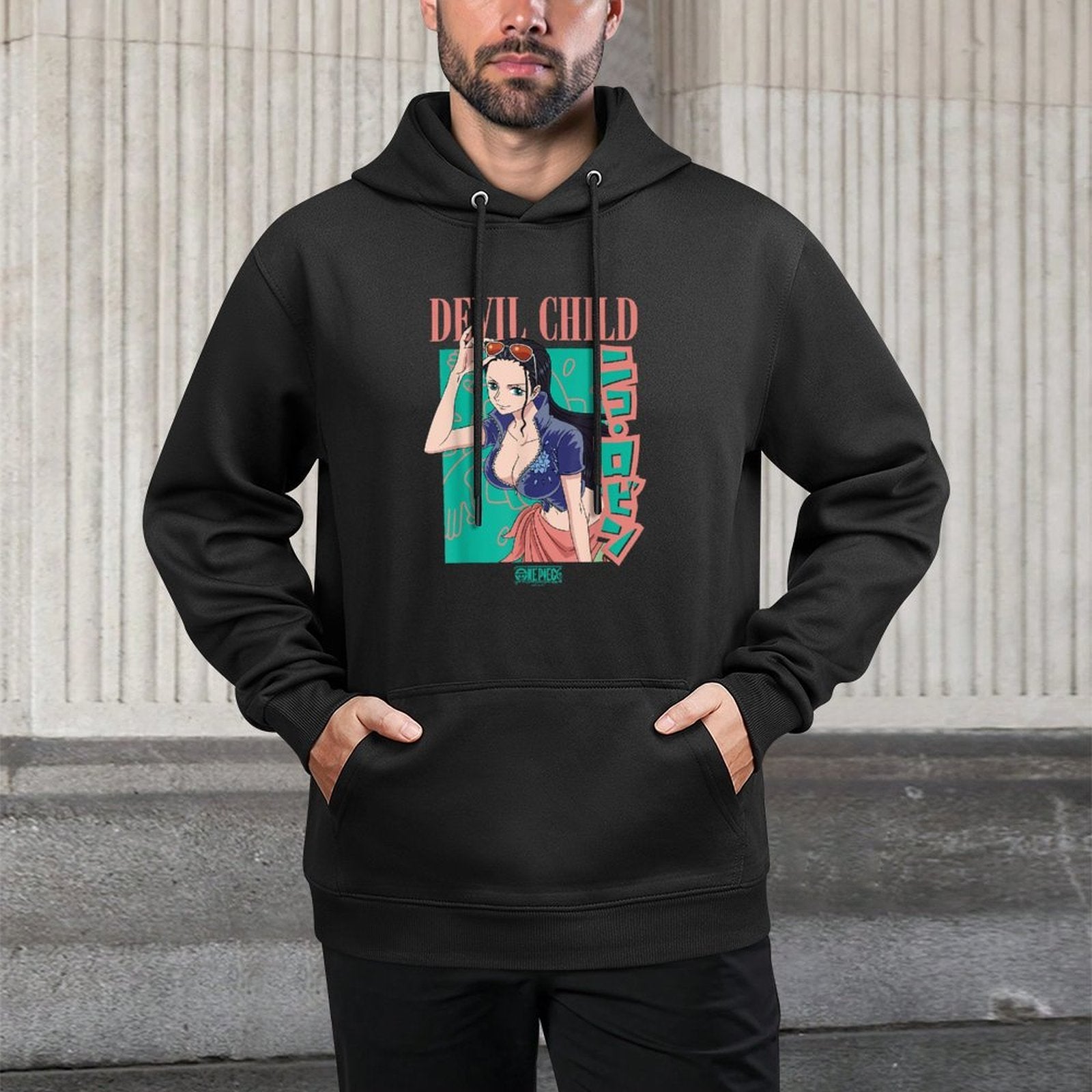 One Piece Anime Retro 90s Devil Child Robin Relaxed Fit Hoodie