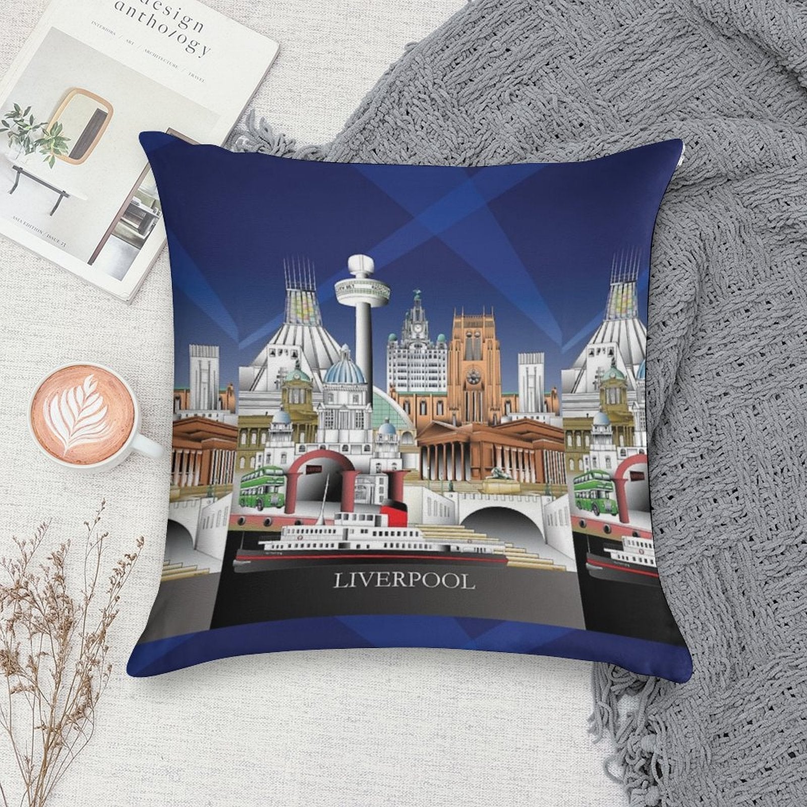Liverpool City UK Soft Style Accent Throw Pillow