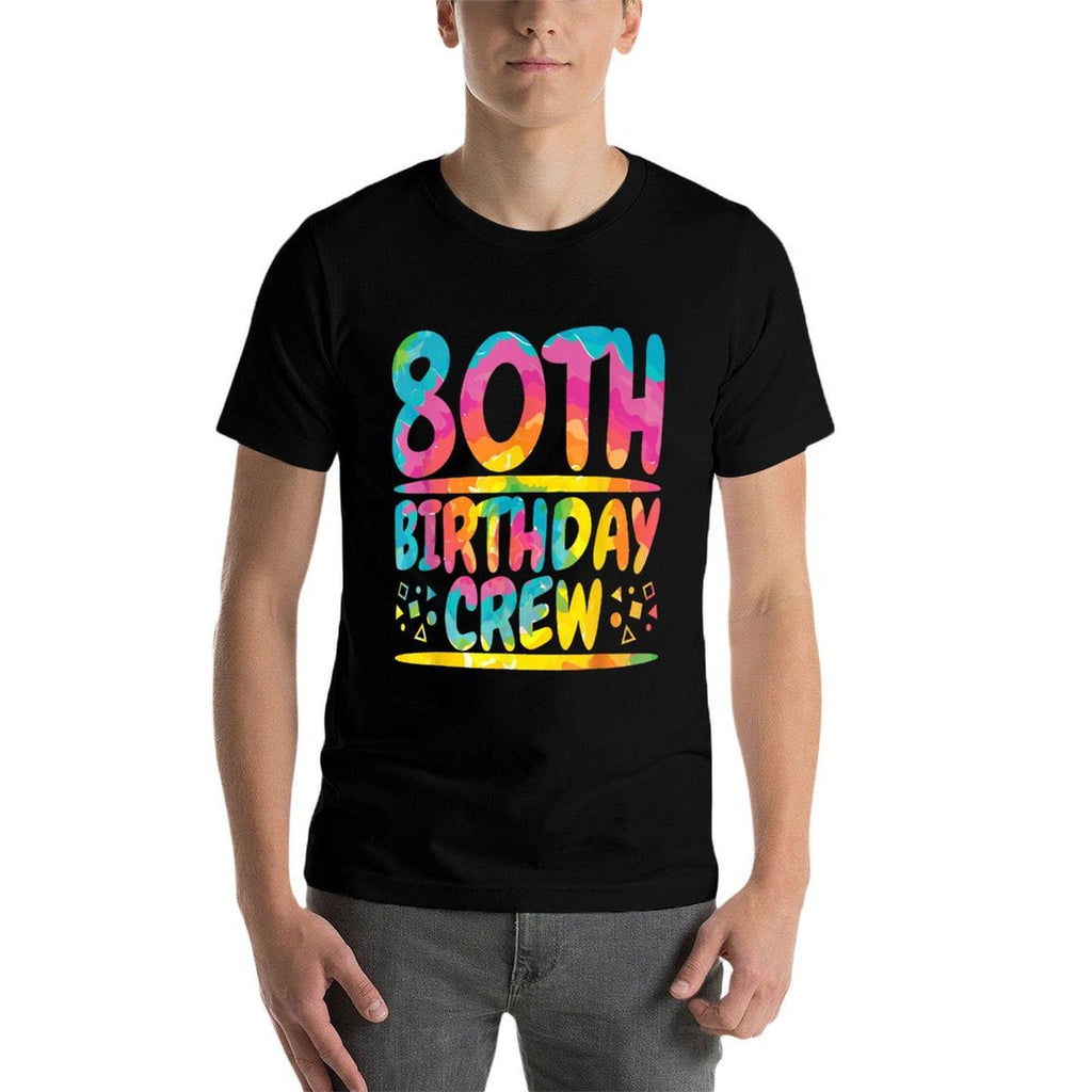 80th Birthday Crew Family, 80th Birthday Party Friends Group  Cotton T-Shirt