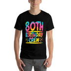 80th Birthday Crew Family, 80th Birthday Party Friends Group  Cotton T-Shirt