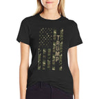 Trump United States Distressed Camo W US  Slim-fit Cut T-Shirt