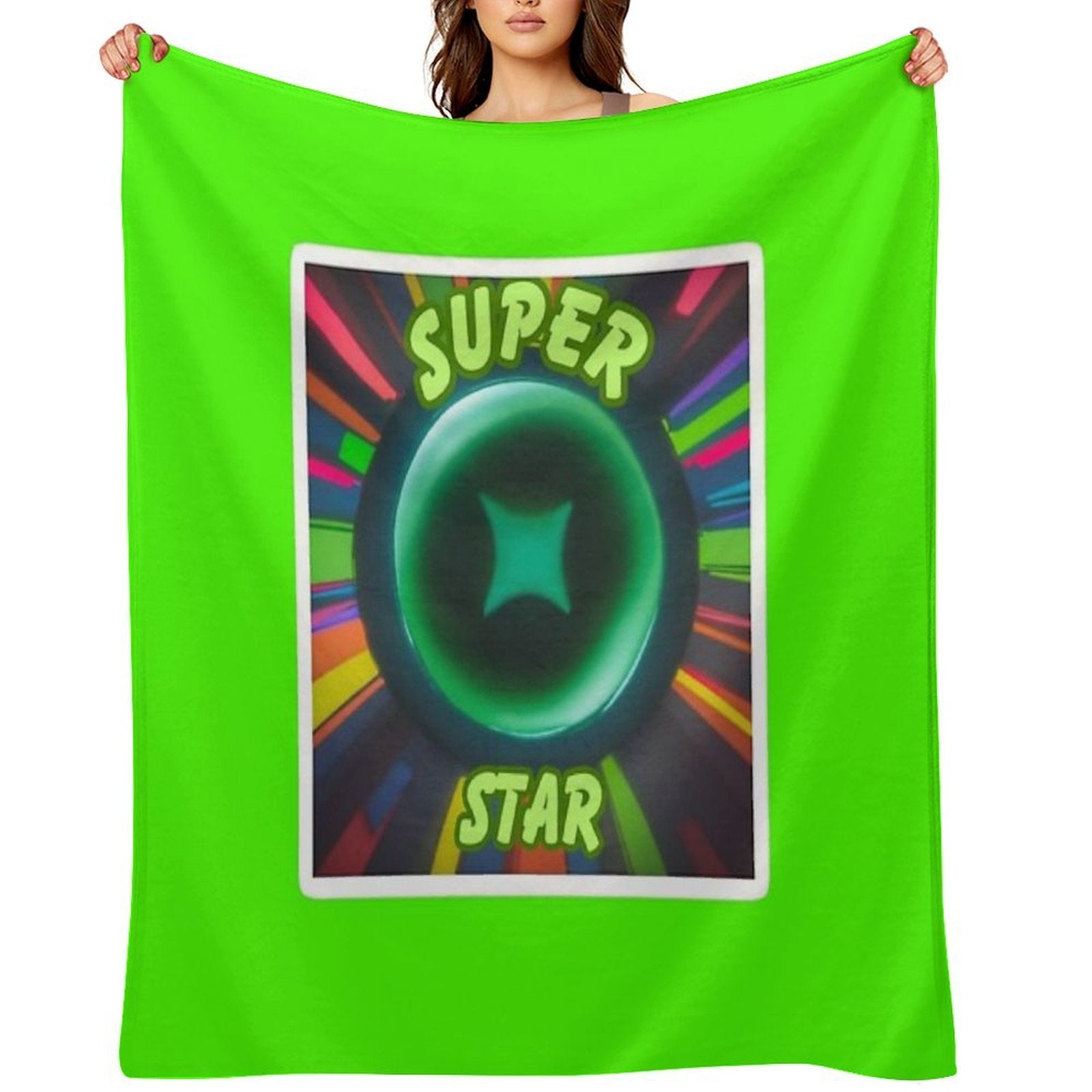Super Star Neon Design Compact Throw Blanket