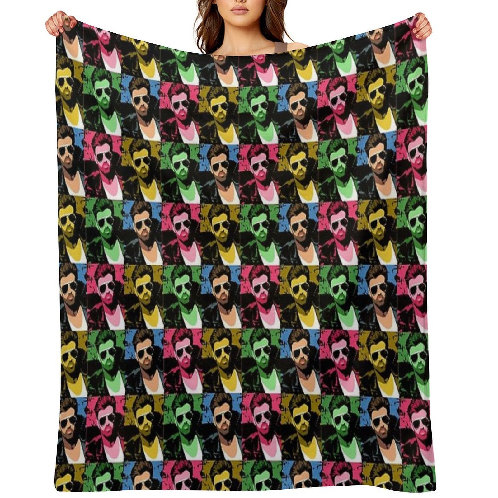George Michael Pop Art Machine-washable Throw Blanket