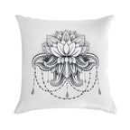 Ornamental Lotus Soft Warmth Comfort Throw Pillow