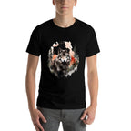 Wolf Splash Art Animal Face Forest Landscape Wolf  Quick-drying T-Shirt