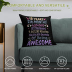 18th Birthday Gift 18 Years Old Being Awesome Soft Warmth Comfort Throw Pillow