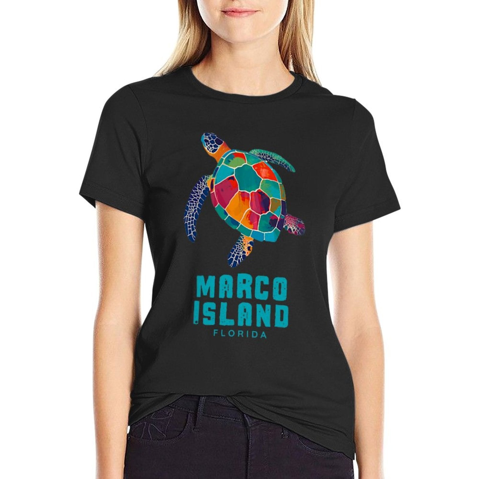 Marco Island Florida Sea Turtle Beach Vacation Retro Vintage  Moisture-wicking T-Shirt