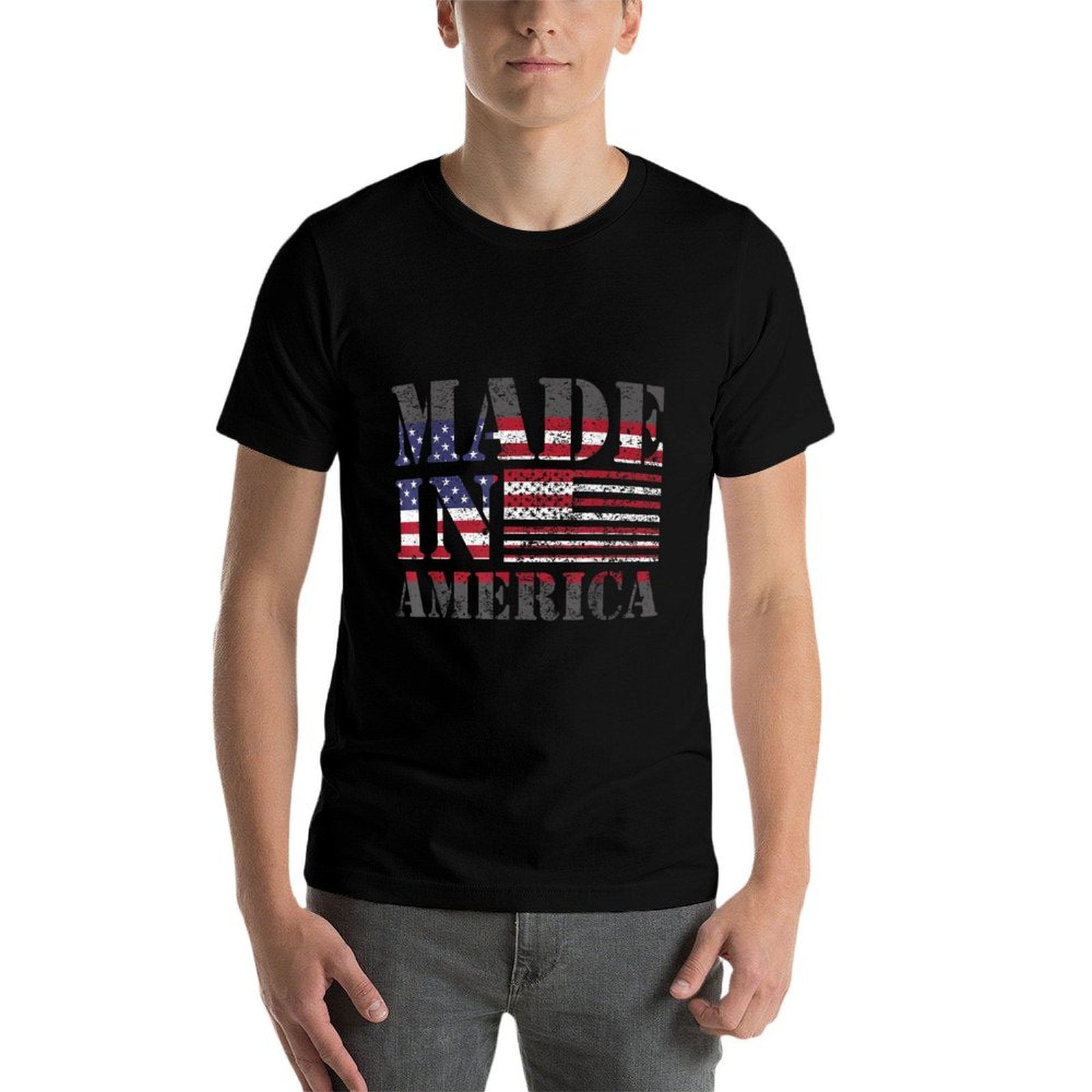 Made In America Born And Raised American  Tagless Design T-Shirt