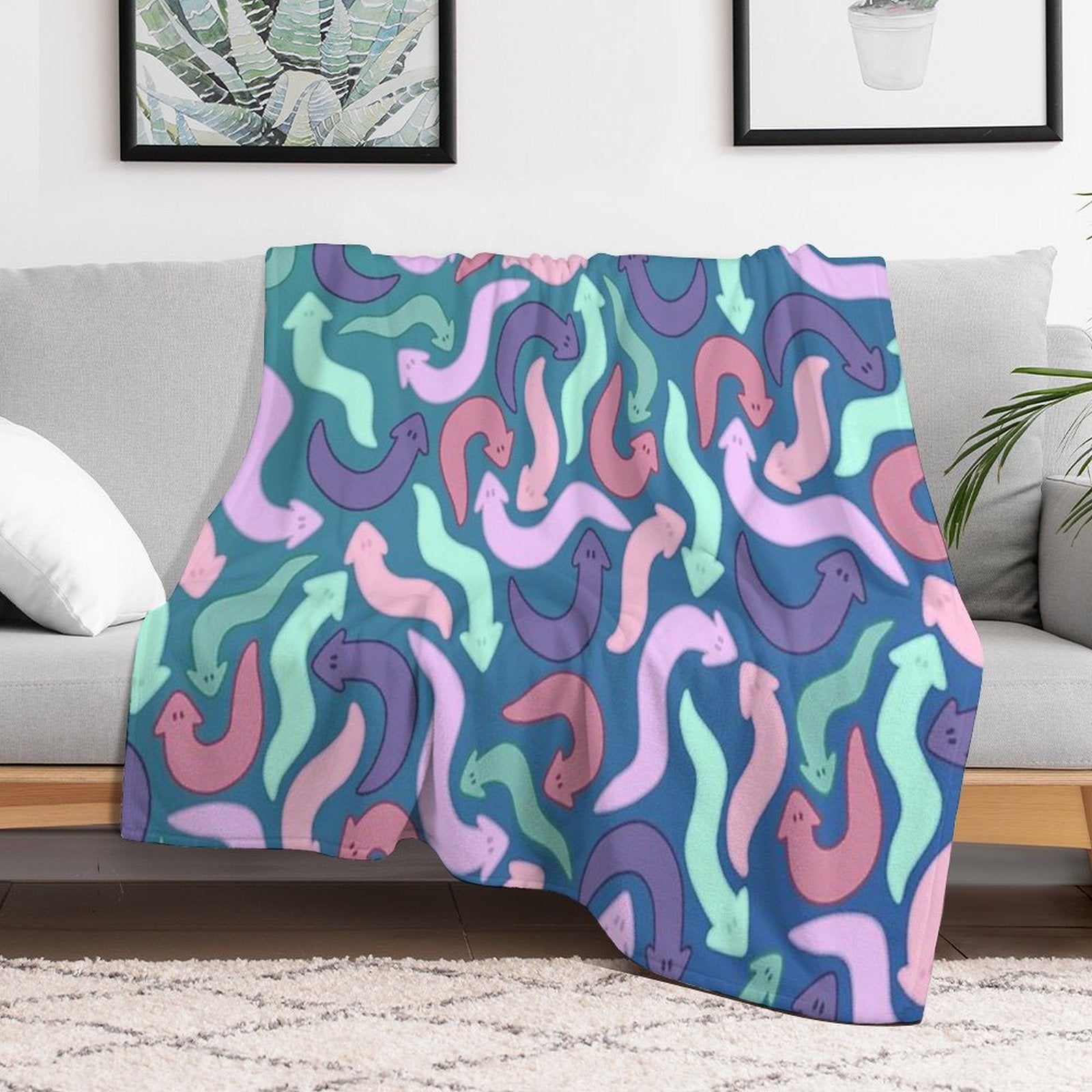 Wiggly Planaria Quick-dry Throw Blanket