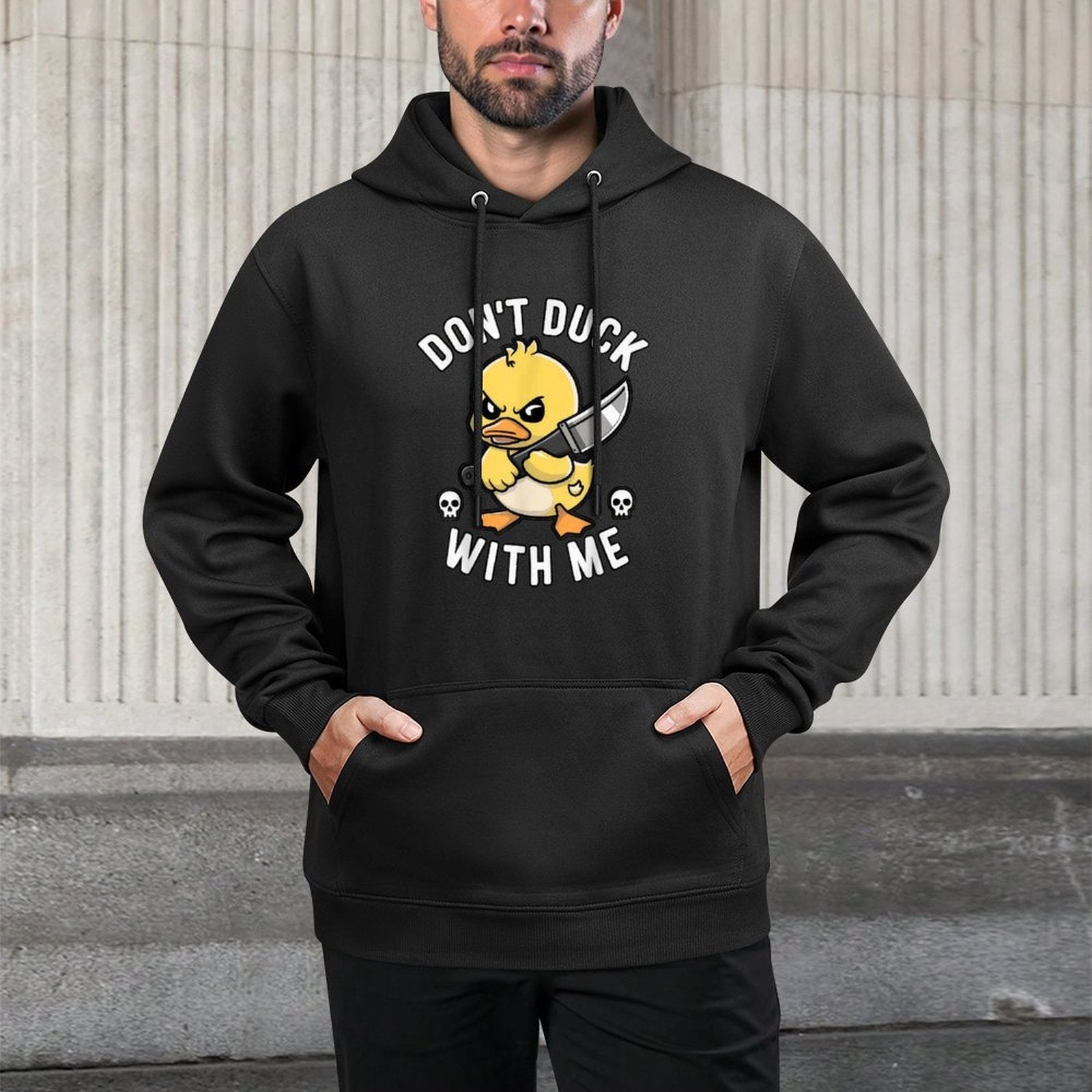 Funny Dont Duck with Me Sarcastic Rubber Duck Joke Meme Shrink-Resistant Hoodie