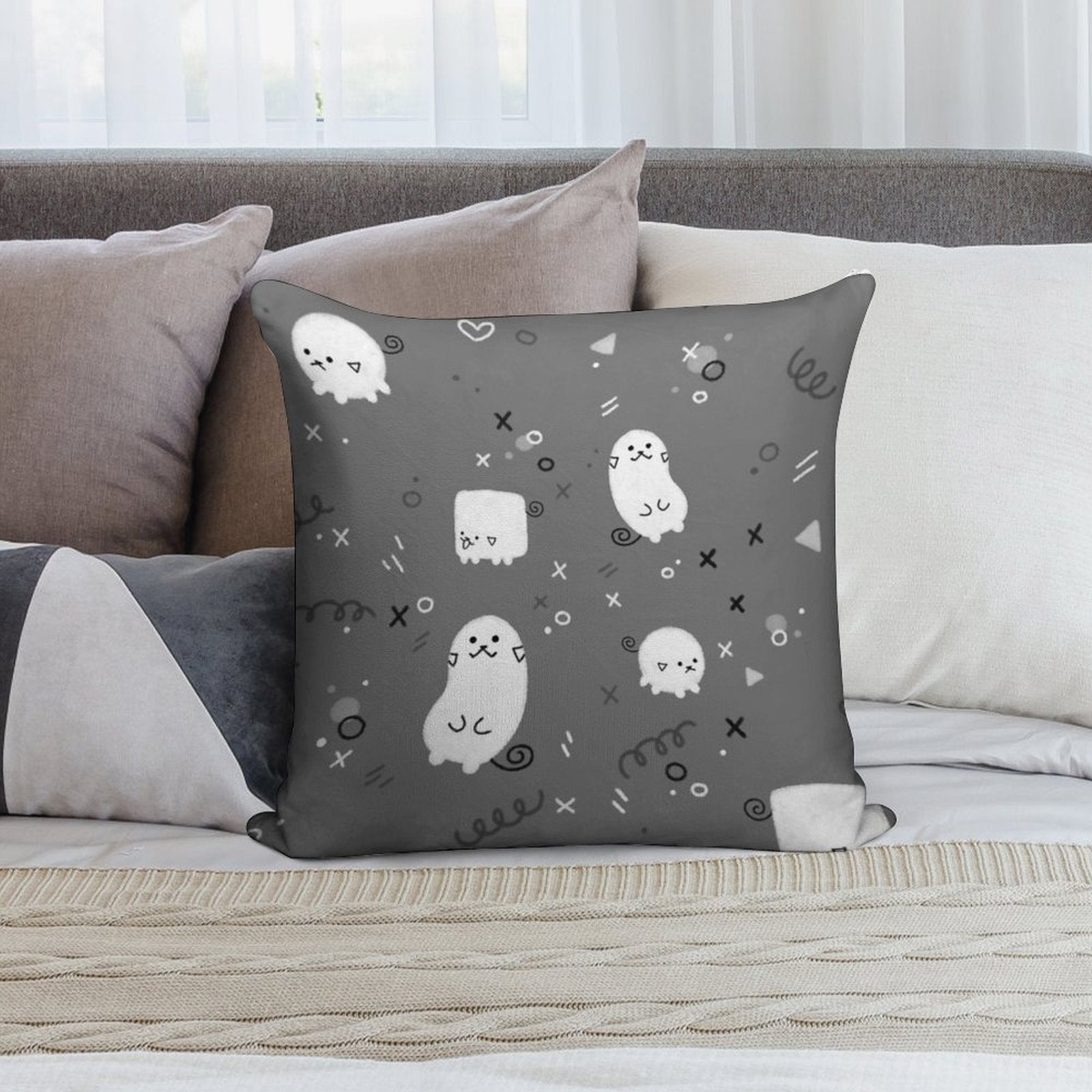 Pipapeep Pattern #1! Soft Bedroom Essential Throw Pillow