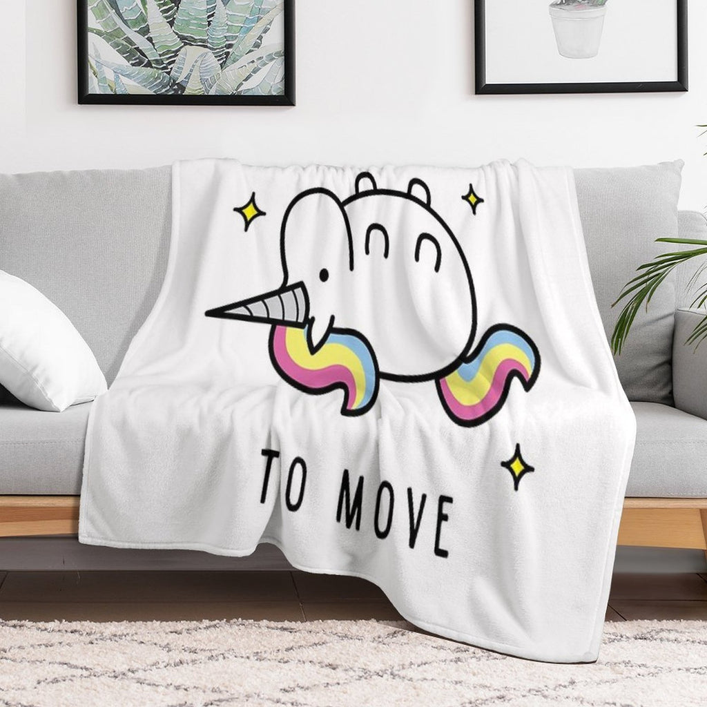 Too Lazy To Move Unicorn T-Shirt Versatility Throw Blanket