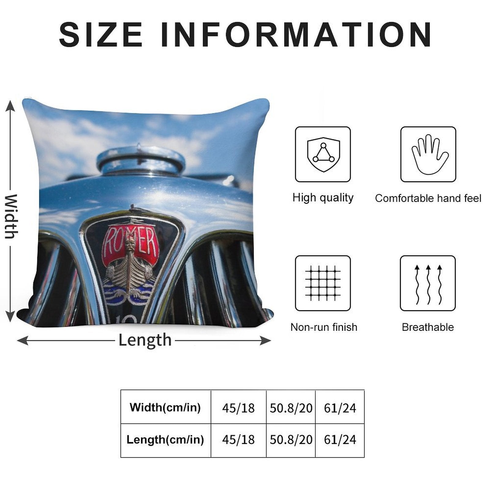Rover 10 Grille Soft Short Plush Fabric Throw Pillow