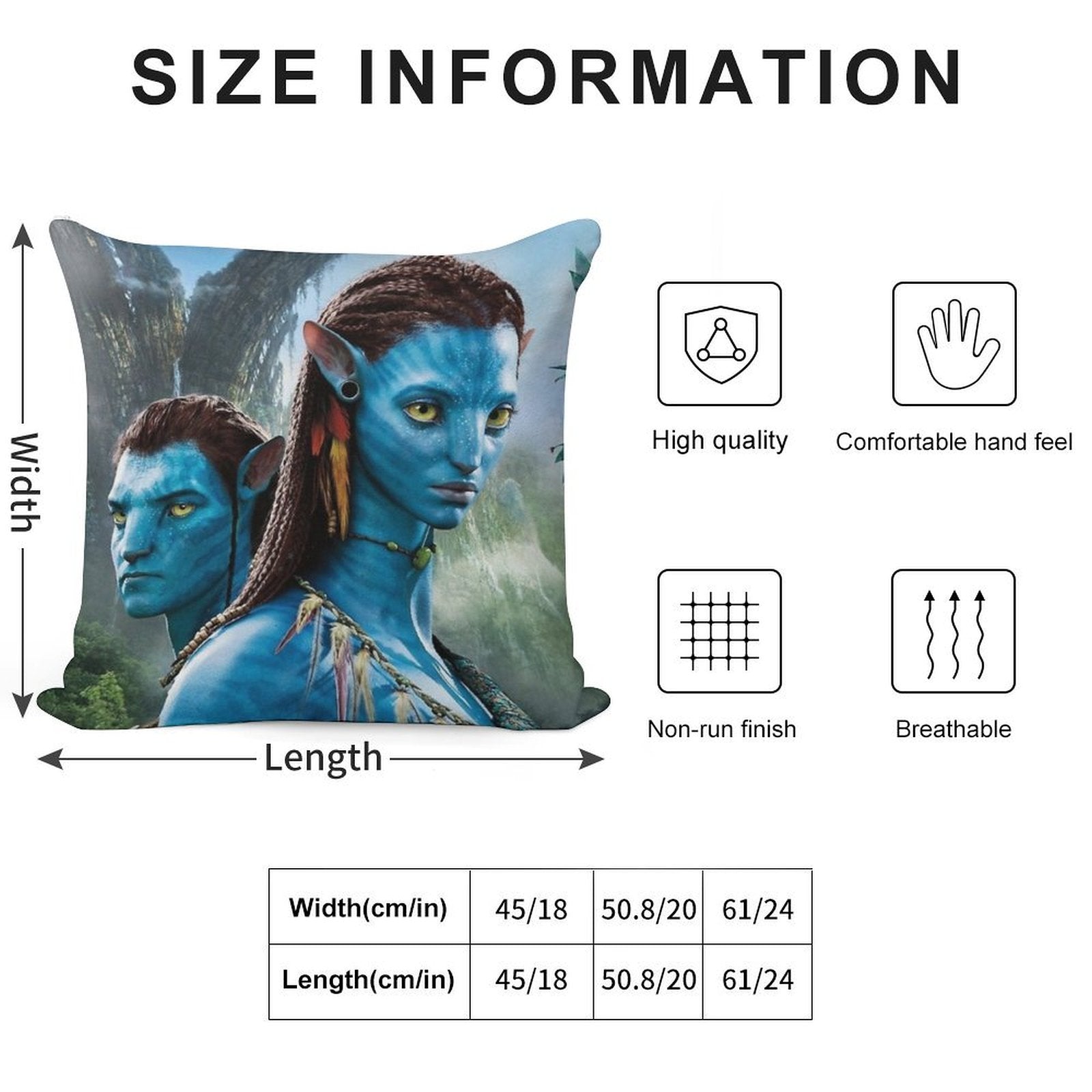 Avatar Print Soft Multiple Sizes Throw Pillow