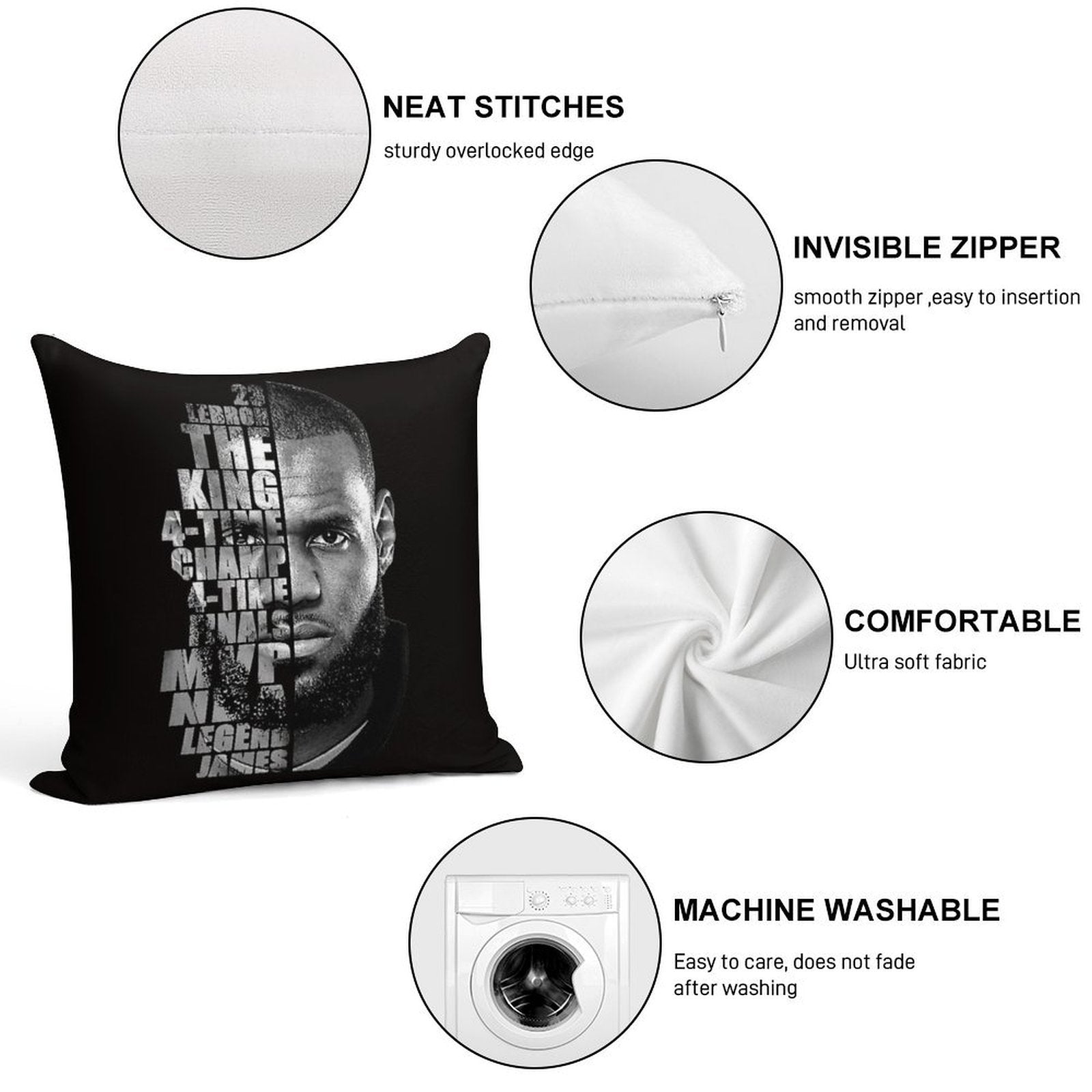LeBron James - Legacy Soft Shrink-Resistant Throw Pillow