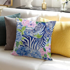 Hydrangea in Chinoiserie Jars And Blue Zebras Soft Ultra-Soft Texture Throw Pillow
