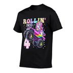 Unicorn Monster Truck 4th Birthday 4 Year Old Girls Party  Breathable T-Shirt