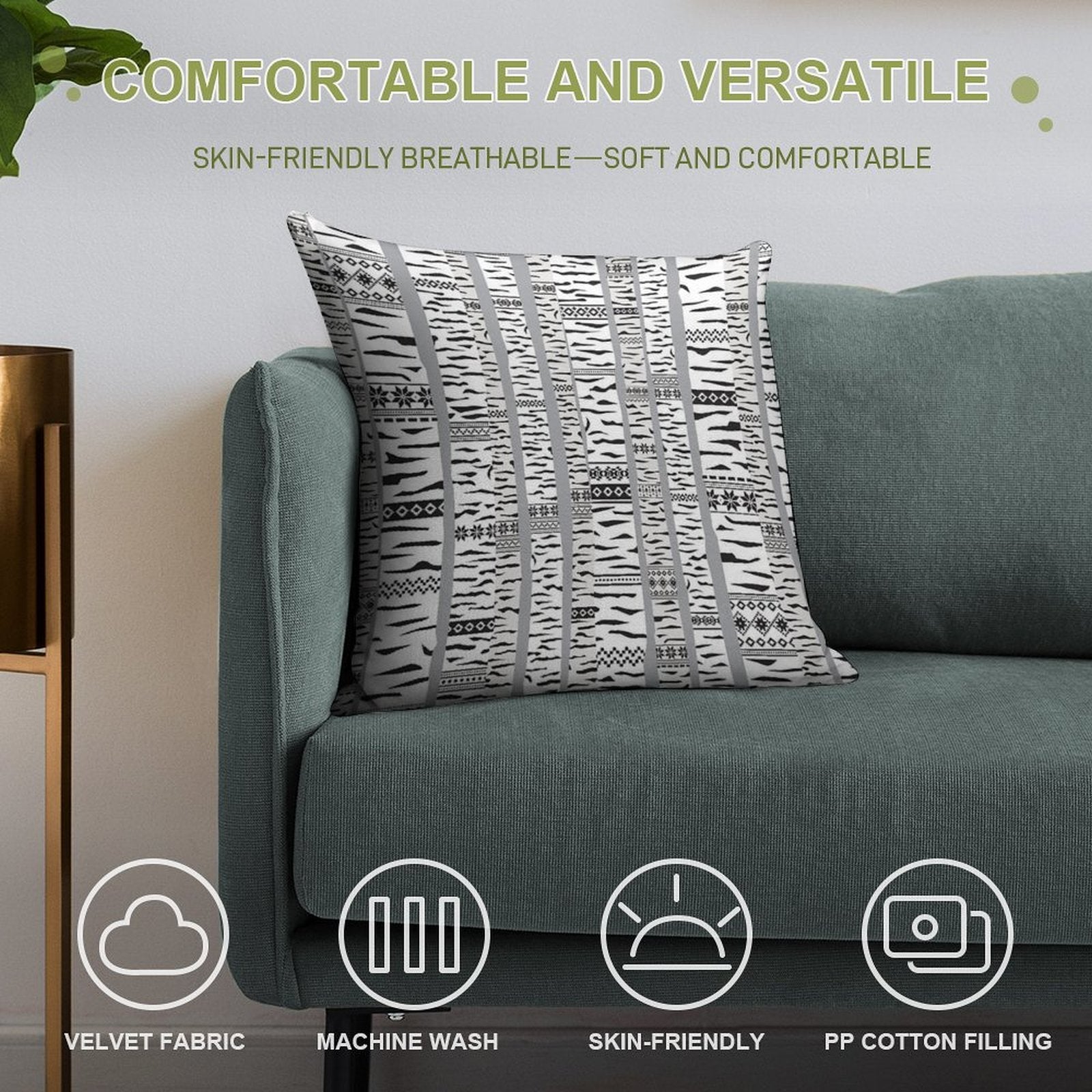 Birch Forest Soft Durable Construction Throw Pillow